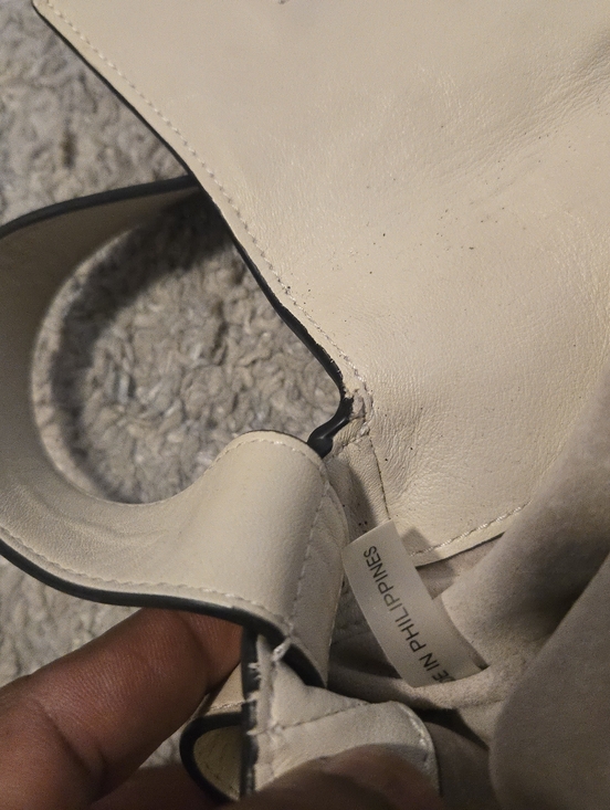STAUD Cream Leather Valerie Baguette Shoulder Bag - Minimalist Chic - Picture 12 of 16